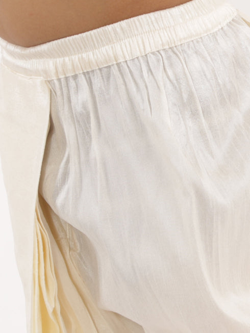 Vastramay Boy's Cream Silk Blend Solid Dhoti